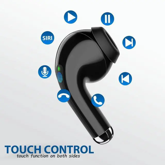 Alt view image 2 of 7 - Wireless Earbuds for iPhone 16 15 Pro Max Plus 14 13, 5.3 Bluetooth Headphones Noise isolating Ear Buds with Mic Touch Cordless Earbud for Samsung Gamaxy S24 Ultra S23 Fe S22 A35 Pixel 8 Pro 7 Android