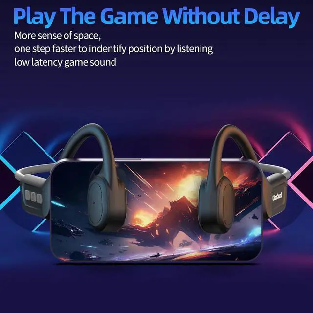 Alt view image 5 of 7 - CelsusSound Bone Conduction Headphones,Upgraded IPX7 Waterproof Wireless Earbuds,Open Ear Headphones Bluetooth 5.3 with Mic,10H Playtime for Running,Cycling,Hiking,Gym,Workout(Gray)