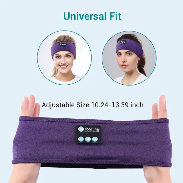 Alt view image 6 of 7 - Youtune Sleep Headphones,Wireless Bluetooth Sports Headband Headphones with HD Stereo Speakers,Noise Cancel Earphones for Sleeping, Running, Yoga, Ideal Gifts for Men, Women, Teens