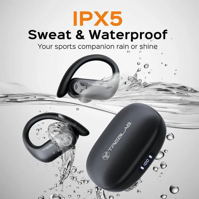 Alt view image 4 of 7 - TREBLAB X3 Pro - Ultra Comfortable Earhooks, Pure-HD Sound, Punchy Bass, 145H Battery, Waterproof & Sweatproof Bluetooth Earbuds, Mics for Calls, True Wireless Ear Buds for Sports Workout Running