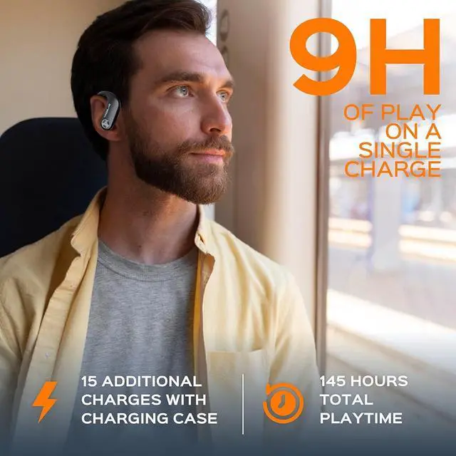 Alt view image 5 of 7 - TREBLAB X3 Pro - Ultra Comfortable Earhooks, Pure-HD Sound, Punchy Bass, 145H Battery, Waterproof & Sweatproof Bluetooth Earbuds, Mics for Calls, True Wireless Ear Buds for Sports Workout Running