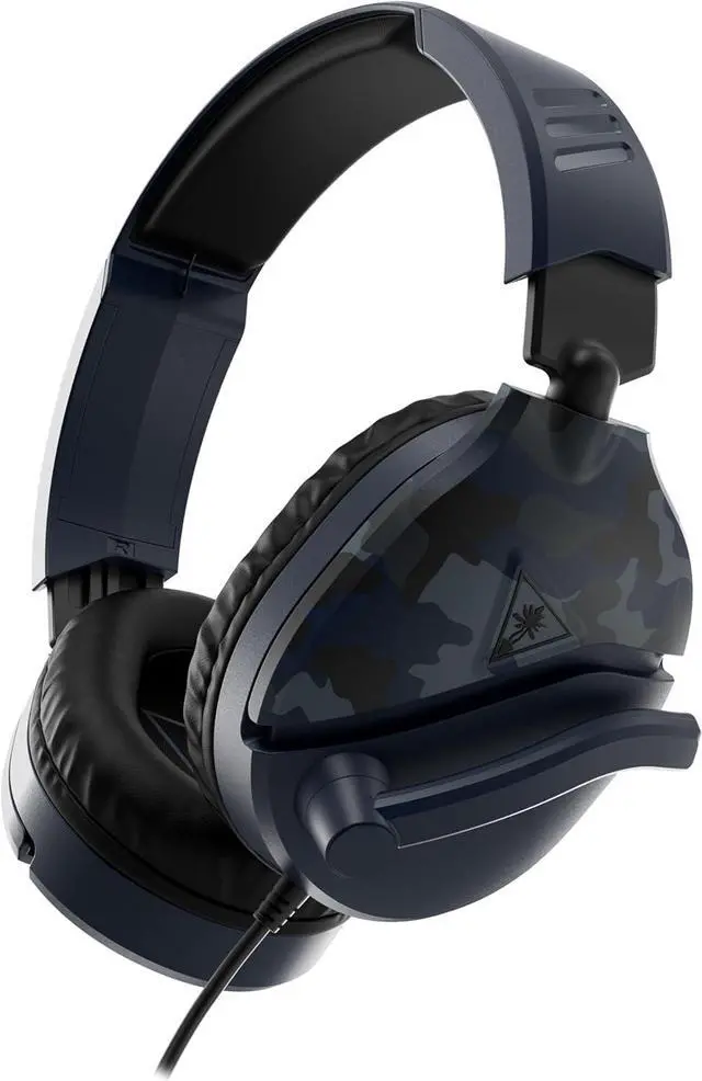 Alt view image 6 of 7 - Turtle Beach Recon 70 Multiplatform Gaming Headset for Xbox Series X|S, Xbox One, PS5, PS4, PC & Mobile w/ 3.5mm Wired Connection - Flip-to-Mute Mic, 40mm Speakers, Lightweight Design, Blue Camo