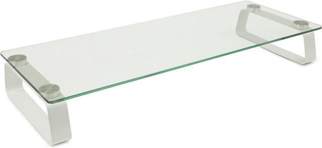 Alt view image 3 of 7 - Mount-It! Glass Computer Monitor Riser and Laptop Stand | Clear Flat Screen Display Stand, Desktop Shelf and Organizer, Glass and Aluminum Construction, 22 Inches Wide, 44 lb Carrying Capacity