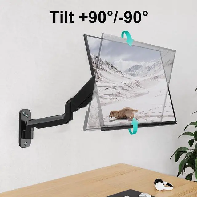 Alt view image 6 of 7 - MOUNT PRO Monitor Wall Mount for Max 35 inch/26.4lbs Flat Curved Screens, Premium Heavy Duty Single Monitor Arm, Full Motion Ultrawide Wall Mount with VESA Extension Kit, VESA Mount 200x200mm