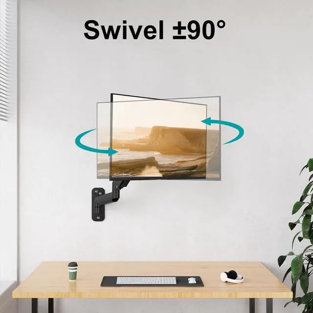 Alt view image 7 of 7 - MOUNT PRO Monitor Wall Mount for Max 35 inch/26.4lbs Flat Curved Screens, Premium Heavy Duty Single Monitor Arm, Full Motion Ultrawide Wall Mount with VESA Extension Kit, VESA Mount 200x200mm