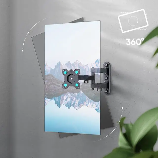 Alt view image 3 of 7 - ONKRON Full Motion TV Wall Mount for 10-35 Inch Screen up to 44 lbs, 360° Rotating TV Mount Swivel and Tilt, Articulating Arm, VESA 75x75 & 100x100 Corner Small Monitor Wall Mount Black