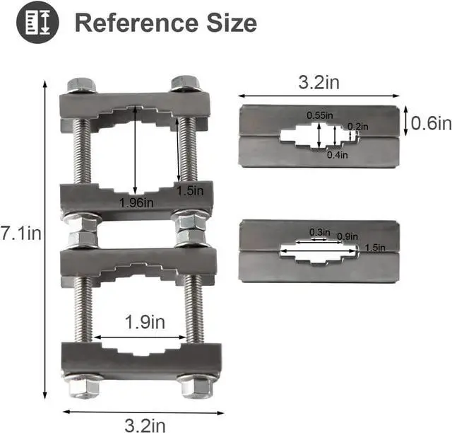 Alt view image 3 of 7 - 2 Pack Double Antenna Mast Clamp V Jaw Block 304 Stainless Steel TV Double Antenna Pole Holder Heavy Duty Pole to Pole Mounting Hardware Kit Bracket Holder for TV Ham, Flag Post, Umbrella, Parasols