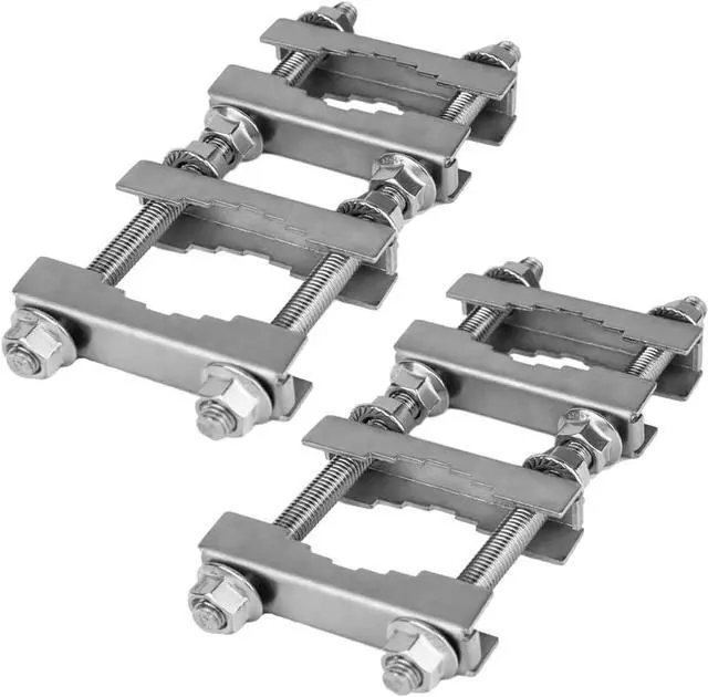 Alt view image 7 of 7 - 2 Pack Double Antenna Mast Clamp V Jaw Block 304 Stainless Steel TV Double Antenna Pole Holder Heavy Duty Pole to Pole Mounting Hardware Kit Bracket Holder for TV Ham, Flag Post, Umbrella, Parasols