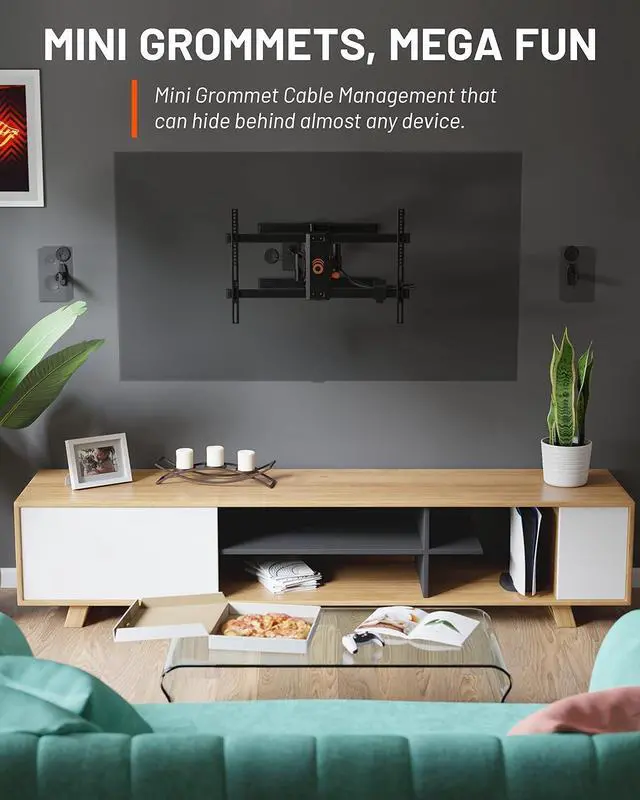 Alt view image 2 of 7 - ECHOGEAR TV Cord Hider - 2.5" Mini in Wall Cable Management Kit Cord Concealer for Wall Mounted TVs - Easy 3-Step Install w/Locking Winged Grommets for Secure Fit - Black