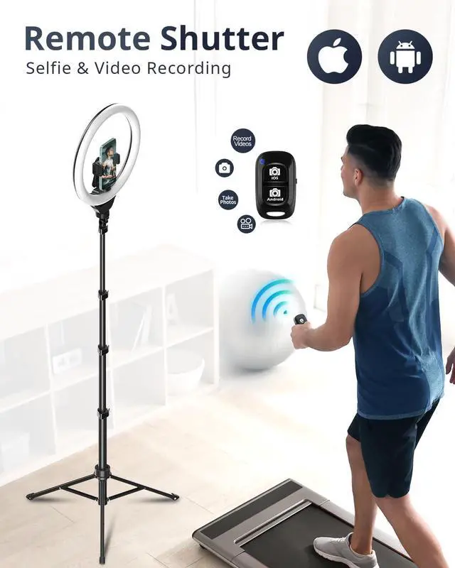 Alt view image 5 of 6 - UBeesize 12'' Selfie Ring Light with 62 Tripod Stand for Video Recording, Live Streaming(YouTube, Instagram, TIK Tok), Compatible with Phones, Cameras and Webcams