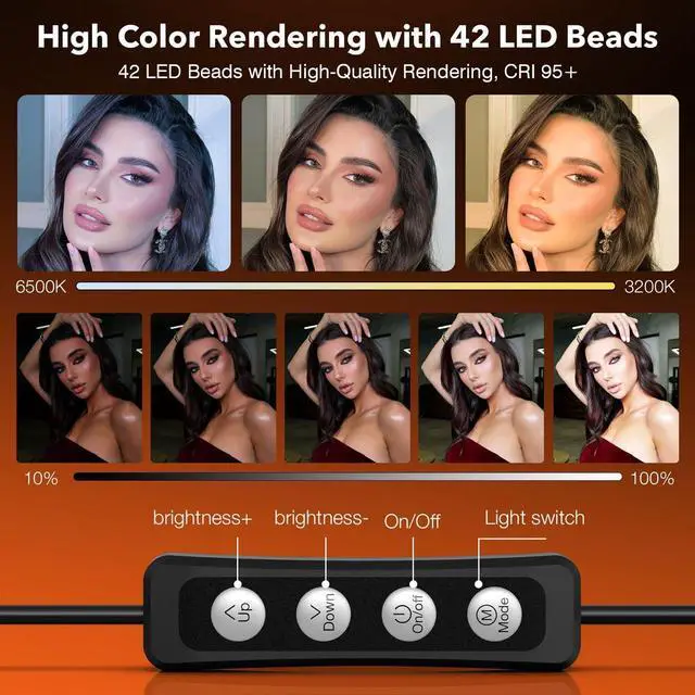 Alt view image 5 of 7 - Ring Light for Laptop/Computer,Zoom Call, 4'' Small Video Conference Lighting with Webcam Style Mount and Tripod,3 Light Modes&10 Brightness Levels,Selfie