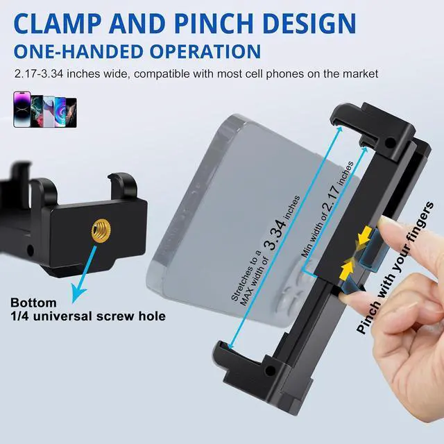 Alt view image 4 of 7 - Extendable 62 inches Aluminum Alloy Selfie Stick Phone Tripod Stand New Model with Wireless Remote Shutter Compatible with All Cell Phones/Live Stream/Vlog/iPhone 16/15/14/13/Android