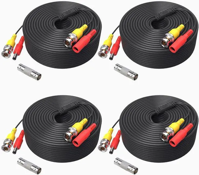 Main image of ANNKE (4) 150 Feet Video Power Cable for Security Camera System, All-in-One BNC Extension Surveillance Camera Cable for CCTV Security DVR System Installation, Free 4 x BNC Connectors Included