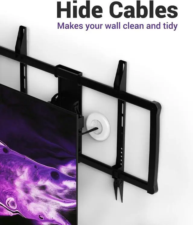 Alt view image 2 of 7 - VCELINK Brush in Wall Cable Management Kit for Wall Mounted TV, Cord Hider for Low Voltage Cables Pass Through, Includes Hole Saw Drill Attachment and Mounting Brackets for Easy Install, White, 2-Pack
