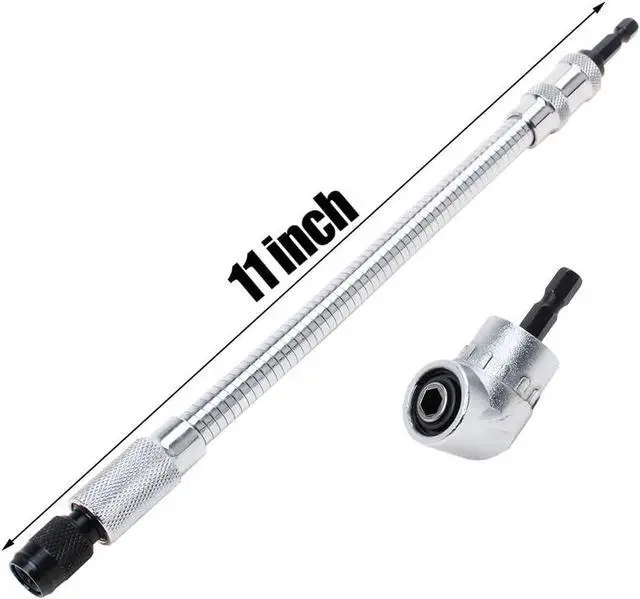 Alt view image 6 of 7 - AUTOTOOLHOME Flexible Drill Bit Extension with Right angle Drill Adapter Flex Shaft for Electric Screwdriver Power Impact Drill Magnetic Hex Shank Quick Change 11.5" Long
