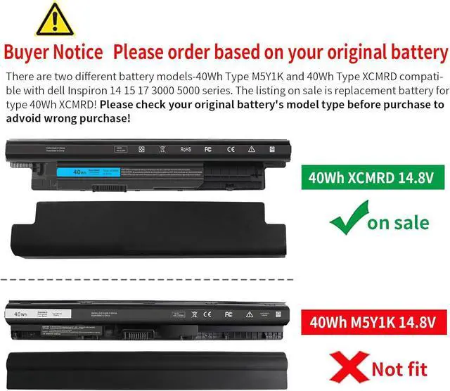 Alt view image 6 of 7 - 40Wh XCMRD 14.8V Battery for Dell Inspiron 15 3000 Series 3542 3543 3521 3537 3531 3541 17 3721 3737 15R 5537 5521 17R 5737 5721 14 3421 3437 3443 14R 5421 Latitude 3540 3440 P28F P40F FW1MN 4WY7C