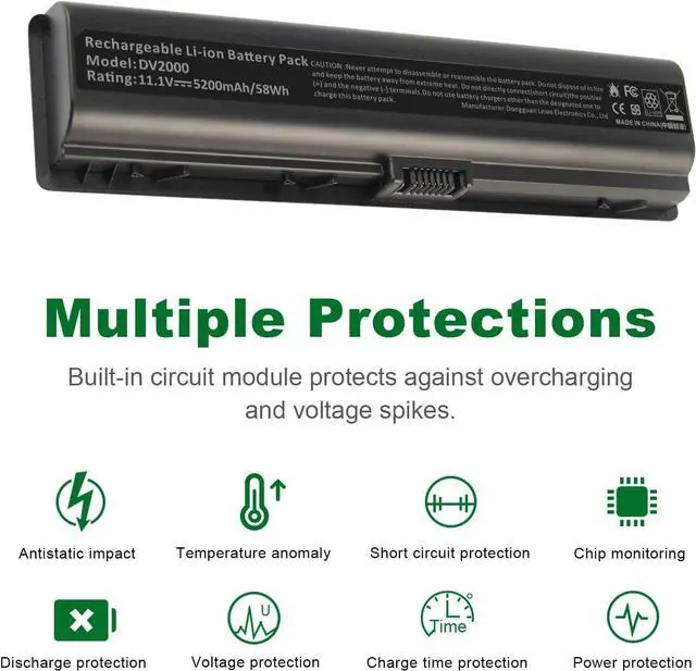 Alt view image 4 of 7 - Fancy Buying Laptop Battery for HP Pavilion DV2000 DV2100 dv2200 dv2400 dv6000 dv6100 dv6300 dv6500 dv6700 Compaq Presario C700 Battery