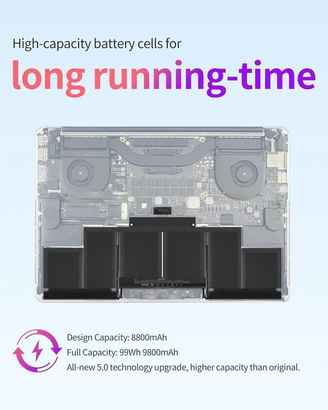 Alt view image 5 of 7 - Battery Replacement for MacBook Pro 15-inch A1398, A1494/A1618 Battery (Mid 2015, Mid 2014, Late 2013)