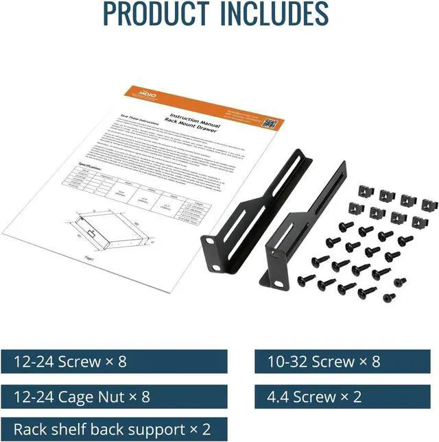Alt view image 7 of 7 - Tecmojo 2U Rack Drawer,Rack Mount Drawer for 19in Network Equipment/Server/AV Rack or Cabinet Enclosure,Sliding and Lockable Server Rack Drawer - Load-Bearing 44lb (20kg),with Cable Management Holes