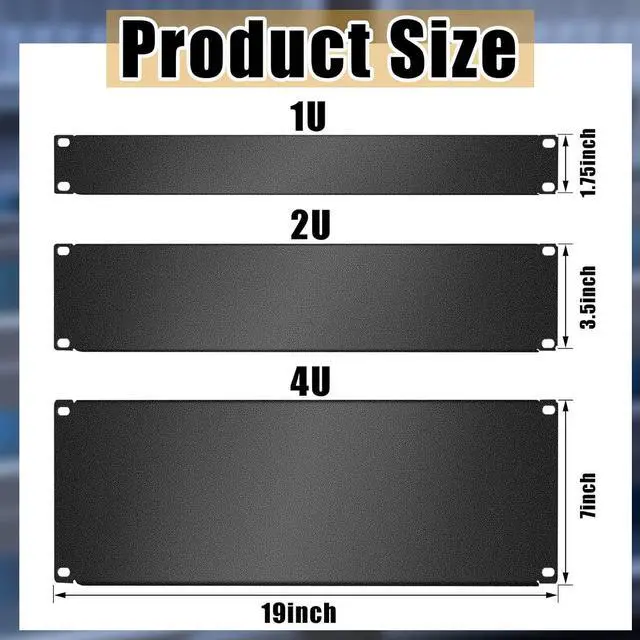 Alt view image 2 of 6 - Zhengmy 1u,2u,4u Blank Panel Metal Rack Mount Filler Mount Panel Spacer 19 Inches Rack Blanking Kit for Enclosure Server Cabinet Black(3 Pieces)