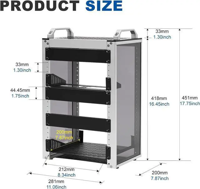 Alt view image 2 of 7 - GeeekPi 8U Server Cabinet, 10 inch Server Rack for Network, Servers, Audio, and Video Equipment, DeskPi RackMate T1 Rackmount