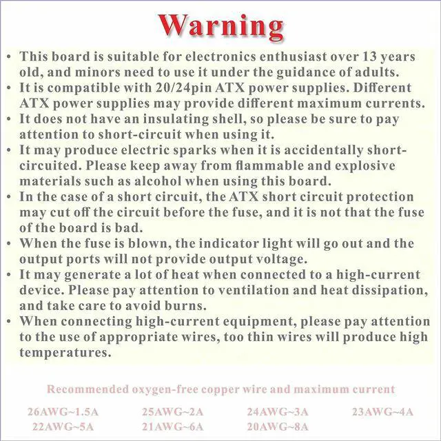 Alt view image 6 of 6 - PSU Breakout Board ATX Power Supply DC 12V 5V 3.3V Splitter Module Desktop Adapter to USB A Hub Connector Computer Power Source Multi Port Output DIY Parent Child Electronic Kit with High Current Fuse