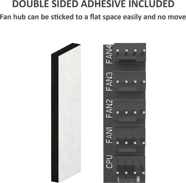 Alt view image 5 of 5 - PANO-MOUNTS PWM Fan Hub 1-to-5 for 4-Pin/3-Pin Computer Case Fans | 5-Port Cooling Fan Hub with 4Pin PWM Control | 2 Pack for PC Case, ITX, Mining Rig (White)