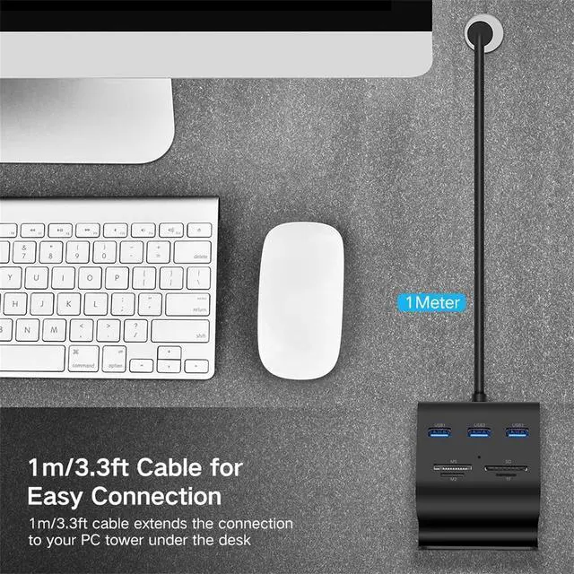 Alt view image 7 of 7 - UGREEN USB Card Reader USB 3.0 Hub 3 Ports with SD TF MS M2 Card Adapter and Phone Stand Dock Combo for iMac MacBook Pro Air Macbook Retina Mac Mini Windows Surface Pro IdeaPad PC LaptopTablet