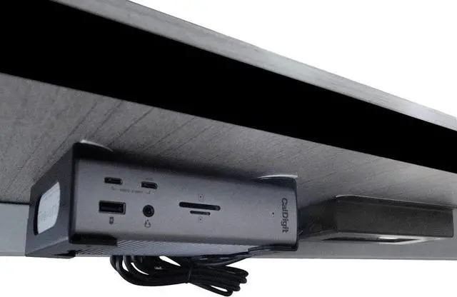 Alt view image 2 of 7 - Under Desk Holder for Thunderbolt 4 Dock/Thunderbolt 3 Dock and Power Cable, Under Desk Iron Storage Rack for TS4 / TS3 Plus, No Drill, Easy Install with All Hardware Included