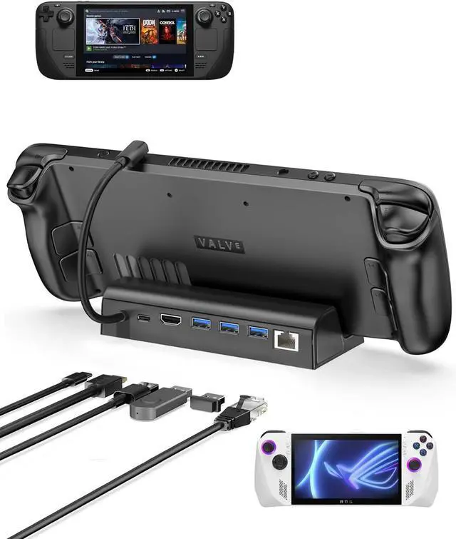 Main image of Antank 6-in-1 Docking Station for Steam Deck/ROG Ally, Steam Deck Dock with HDMI 2.0 4K@60Hz Gigabit, 1000Mbps Ethernet, 100W PD Fast Charging and 3 USB-A 3.0 USB-C Port for Valve Steam Deck OLED
