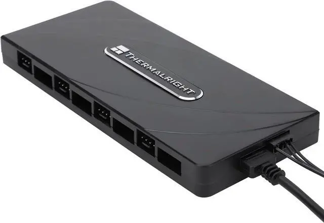 Alt view image 7 of 7 - Thermalright ARGB Fan HUB Controller Support 8 Groups of Fans, 8-Port 4 Pin PC Fan Controller, 5V-3Pin ARGB Fan Hub, Strong Paste+Magnetic Suction (12V 4-pin RGB is not Supported)