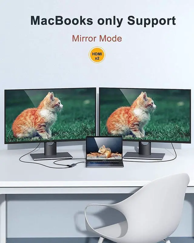 Alt view image 4 of 7 - Docking Station USB C to Dual HDMI Adapter, MOKiN USB C Hub Dual HDMI Monitors for Windows,USB C Adapter with Dual HDMI,3 USB Port,PD Compatible for Dell XPS 13/15, Lenovo Yoga,etc