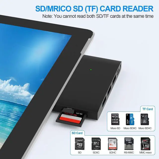 Alt view image 4 of 7 - Surface Pro 6/Pro 5/Pro 4 Docking Station USB Hub with HDMI - Surface Pro 4/5/6 Accessories dongle SD Micro Card Memory Card Readers Dock, Surface Pro 4K HDMI Adapter with 1 x USB3.0 + 2 x USB2.0 Port