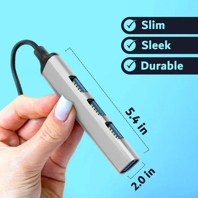 Alt view image 5 of 7 - USB C Hub with 1 USB 3.0 Port (Top) & 3 USB 2.0 Ports (Side), 2 USB C (Female) to USB 3.0 (Male) Adapters - 3in1 Multi-Port USB Type C Dock Dongle Compatible for All Type C Devices