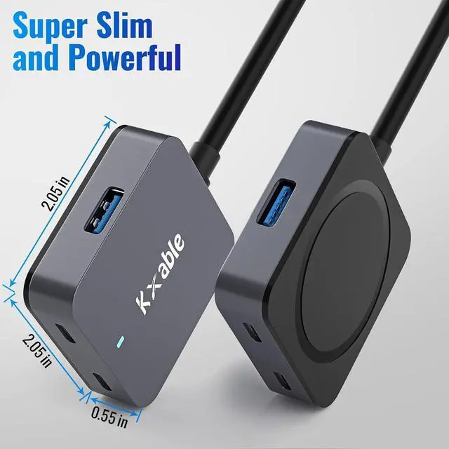 Alt view image 4 of 7 - Upgrade USB Extension Cable 15FT with 4-Port (2 A + 2 C), Long USB 3.0 Type-A Extender Cord, Y Splitter Hub, Type-A Male to A-Female + C-Female Extender Cord
