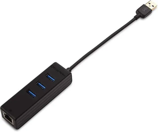 Alt view image 2 of 7 - Cable Matters 4-in-1 USB Hub with Ethernet, Support Gigabit Ethernet (USB 3.0 Hub Ethernet, USB to Ethernet Adapter, Gigabit Ethernet USB Hub, USB Ethernet Hub) with 10/100/1000Mbps Network in Black