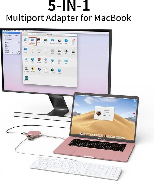Alt view image 2 of 7 - USB C to HDMI Multiport Adapter, fairikabe USB C Hub to 4K HDMI Power Delivery 3USB3.0, 5 in 1 USB C HDMI Hub with Long Cable 1.5FT, for MacBook Air, MacBook Pro and Other USB-C DP Alt Mode Devices
