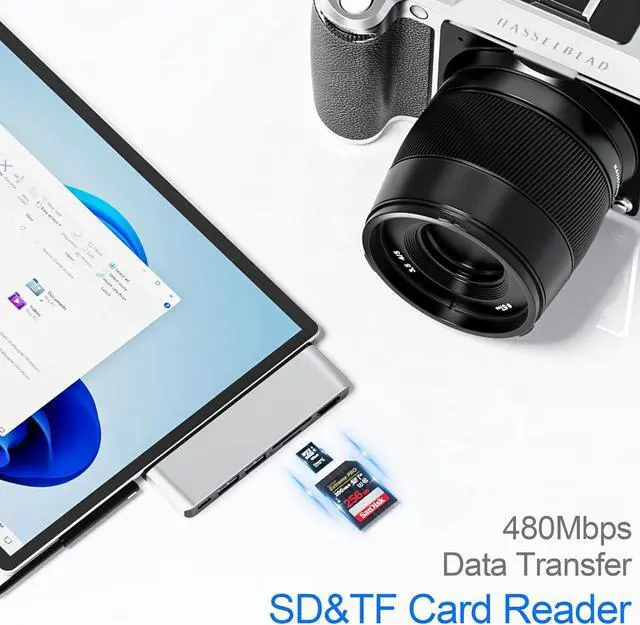 Alt view image 5 of 7 - Surface Pro 7 Docking Station, Microsoft Surface Pro 7 USB Hub with 4K HDMI+ USB C Audio & Data Transfer+ 2 USB 3.0 Ports+ TF/SD Card Slot, Surface Accessories Adapter for Surface Pro 7