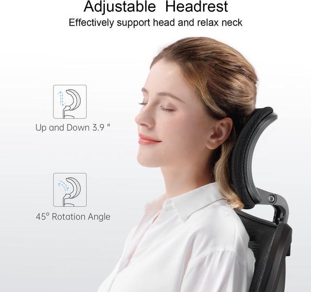 Alt view image 4 of 7 - SIHOO M18 Ergonomic Office Chair for Big and Tall People Adjustable Headrest with 2D Armrest Lumbar Support and PU Wheels Swivel Tilt Function Black