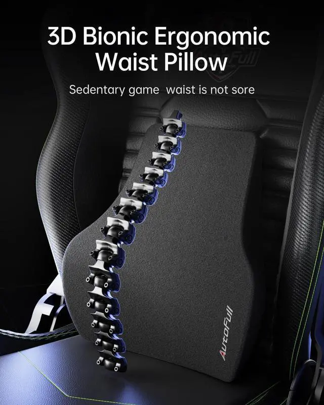 Alt view image 3 of 7 - AutoFull C3 Gaming Chair, Racing Style Gaming Chair with Ergonomic Lumbar Support,Adjustable High Back PU Leather PC Chair with Footrest,Black