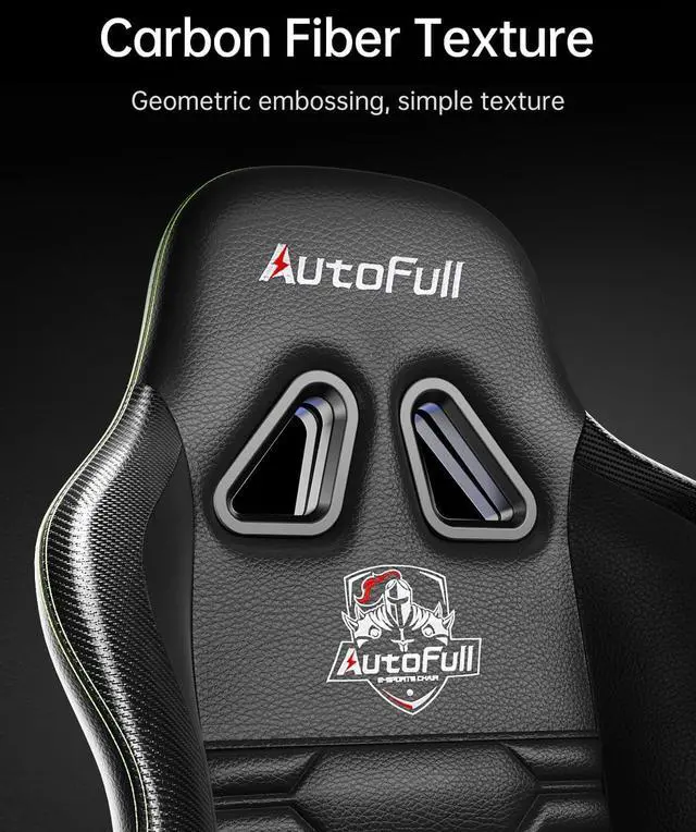 Alt view image 4 of 7 - AutoFull C3 Gaming Chair, Racing Style Gaming Chair with Ergonomic Lumbar Support,Adjustable High Back PU Leather PC Chair with Footrest,Black
