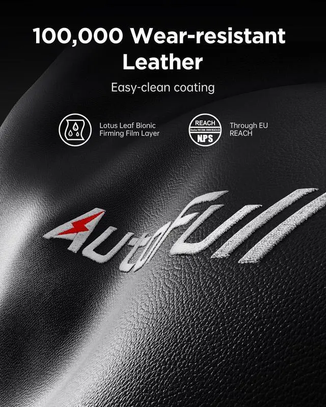 Alt view image 6 of 7 - AutoFull C3 Gaming Chair, Racing Style Gaming Chair with Ergonomic Lumbar Support,Adjustable High Back PU Leather PC Chair with Footrest,Black