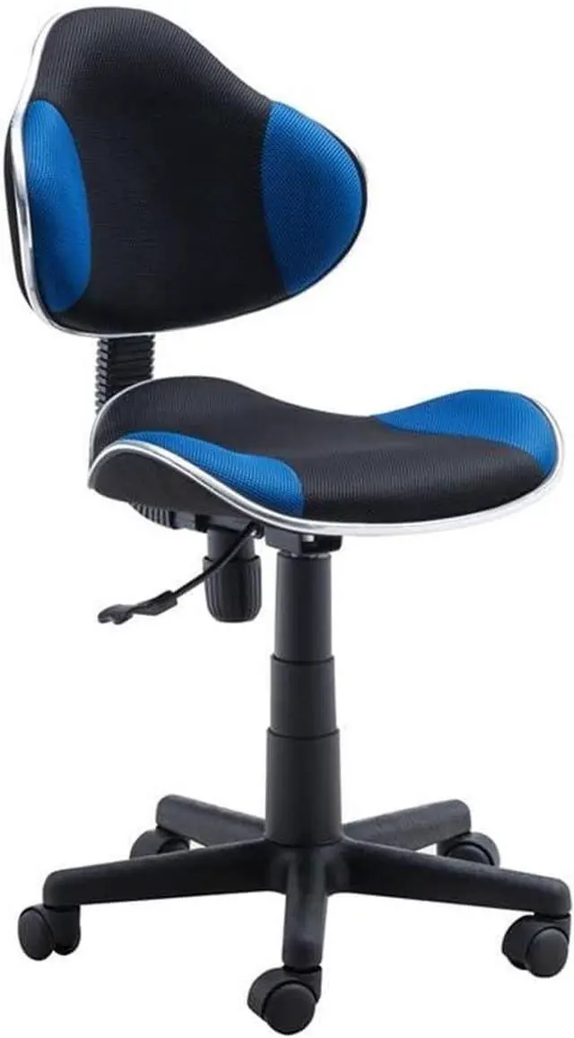 Main image of JJS Home Office Low Back Computer Executive Chair, Ergonomic Mesh Chair with Extra Large Base and Pads, Black/Blue