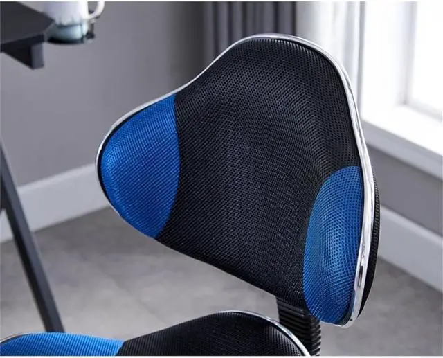Alt view image 3 of 4 - JJS Home Office Low Back Computer Executive Chair, Ergonomic Mesh Chair with Extra Large Base and Pads, Black/Blue