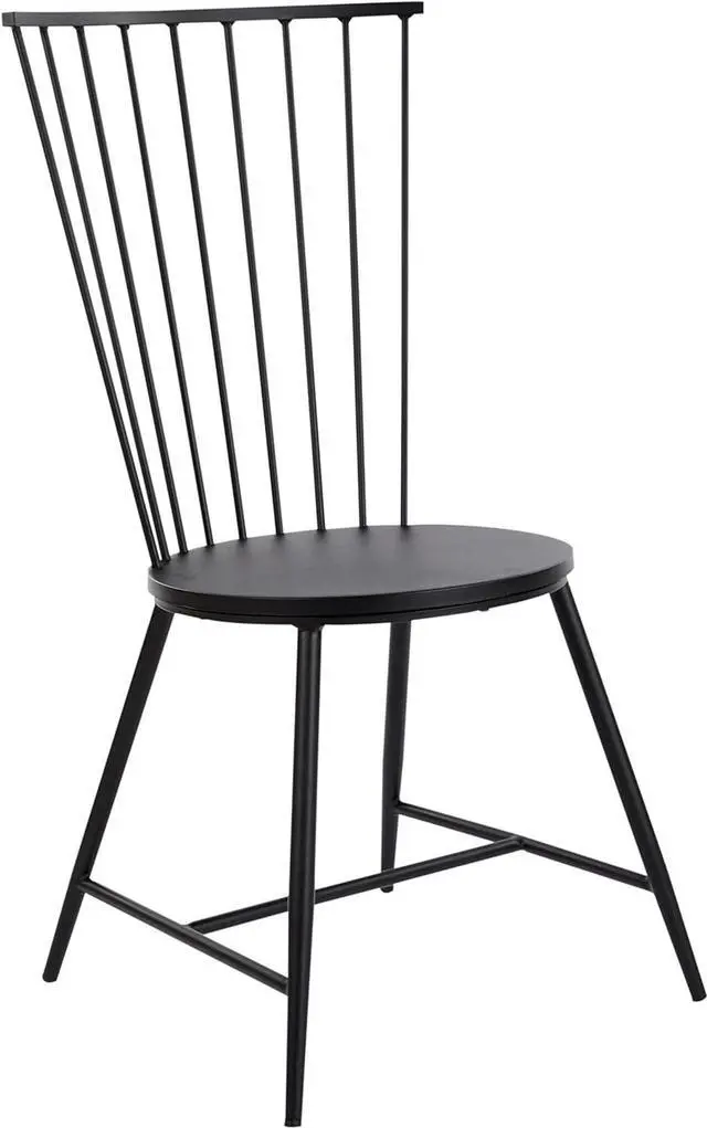 Main image of OSP Home Furnishings Bryce Metal Dining Room Chair with Curved Back, Black Finish