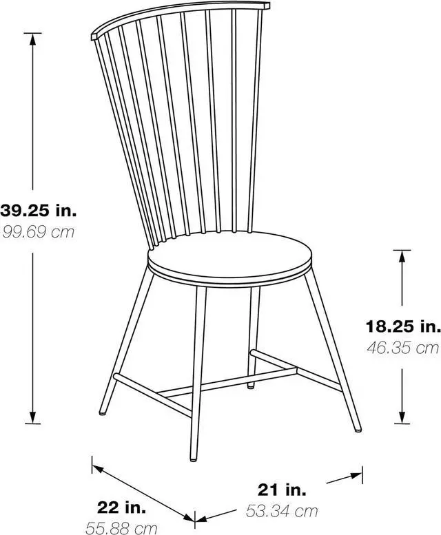 Alt view image 3 of 6 - OSP Home Furnishings Bryce Metal Dining Room Chair with Curved Back, Black Finish