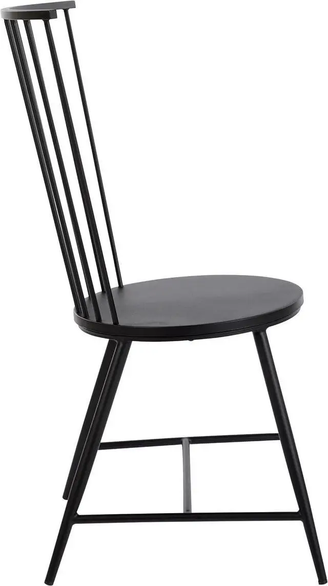 Alt view image 4 of 6 - OSP Home Furnishings Bryce Metal Dining Room Chair with Curved Back, Black Finish
