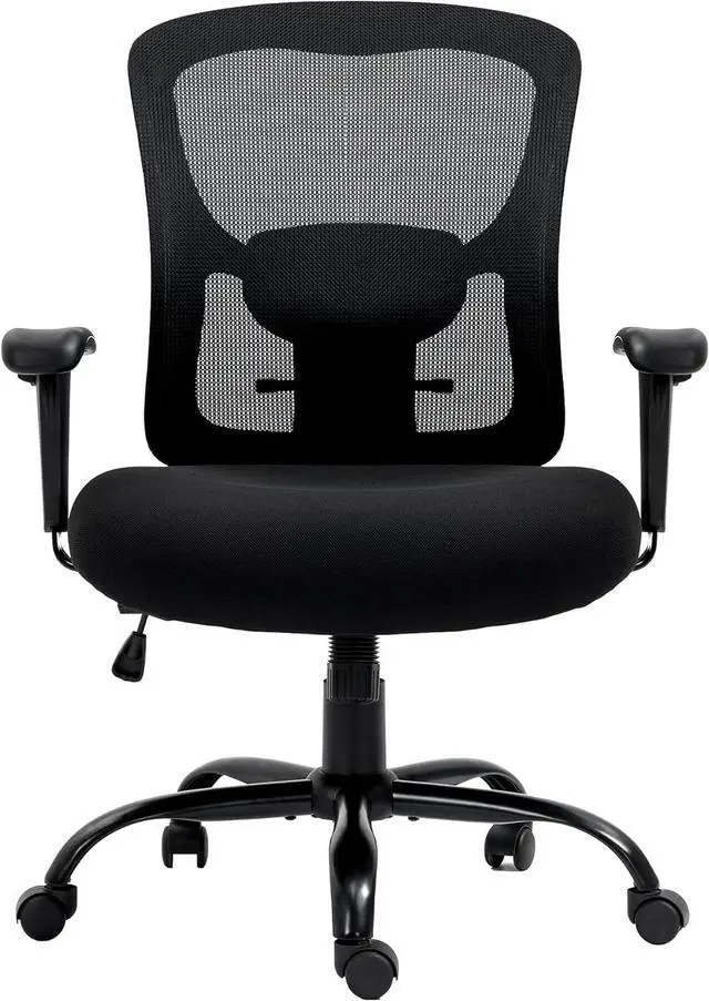 Alt view image 4 of 7 - Bigroof Home Office Chair Ergonomic Mesh Desk Chair 400lbs with Adjustable Lumbar Support Arms High Back Wide Seat Task Executive Rolling Swivel Chair for Women Men, Heavy People