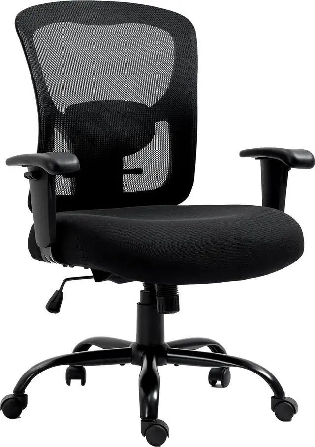 Alt view image 5 of 7 - Bigroof Home Office Chair Ergonomic Mesh Desk Chair 400lbs with Adjustable Lumbar Support Arms High Back Wide Seat Task Executive Rolling Swivel Chair for Women Men, Heavy People