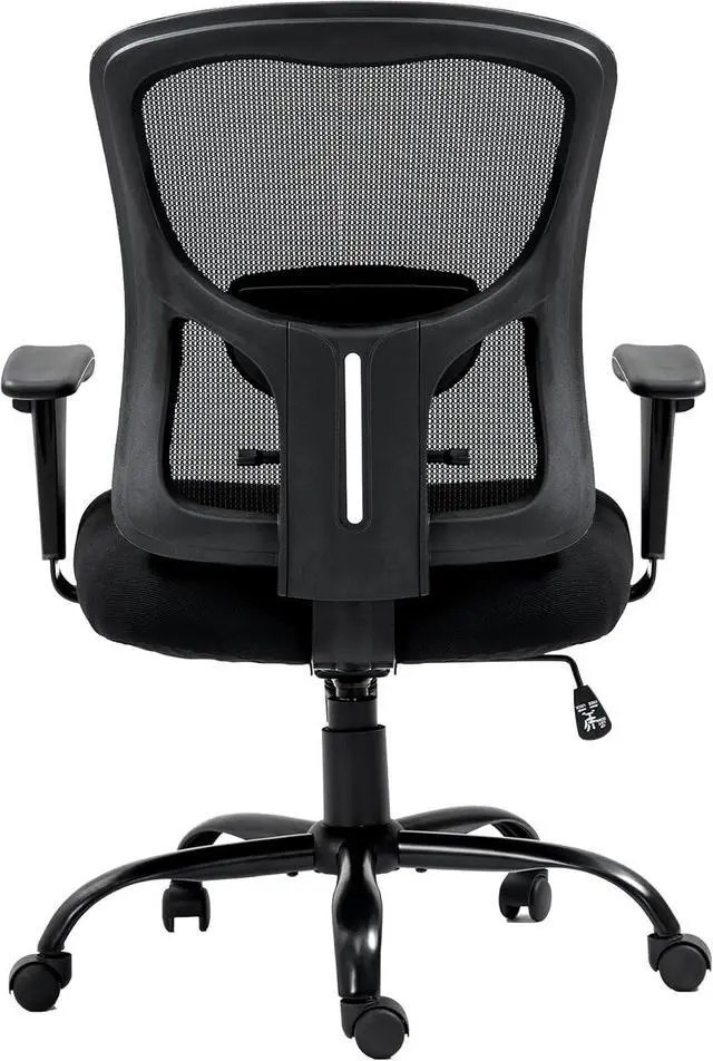 Alt view image 6 of 7 - Bigroof Home Office Chair Ergonomic Mesh Desk Chair 400lbs with Adjustable Lumbar Support Arms High Back Wide Seat Task Executive Rolling Swivel Chair for Women Men, Heavy People
